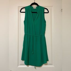Aritiza green silk shift dress size xs
